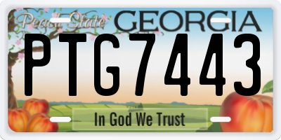 GA license plate PTG7443
