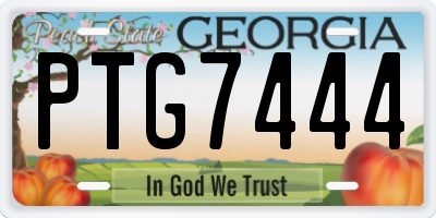 GA license plate PTG7444