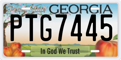 GA license plate PTG7445