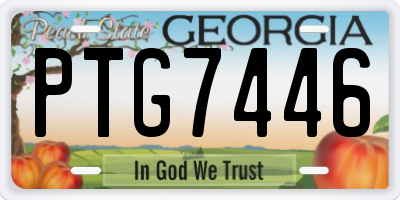 GA license plate PTG7446
