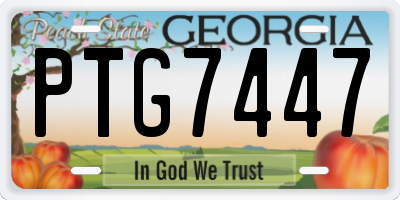 GA license plate PTG7447