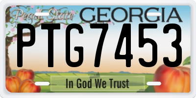 GA license plate PTG7453