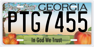 GA license plate PTG7455