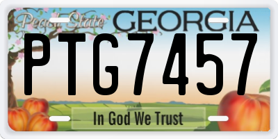 GA license plate PTG7457
