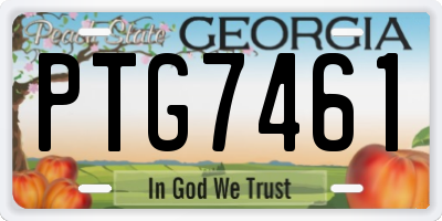 GA license plate PTG7461