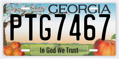 GA license plate PTG7467