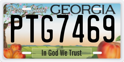 GA license plate PTG7469