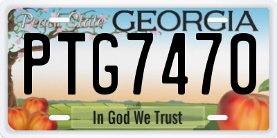 GA license plate PTG7470