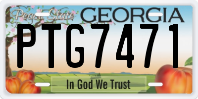 GA license plate PTG7471