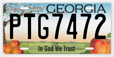 GA license plate PTG7472