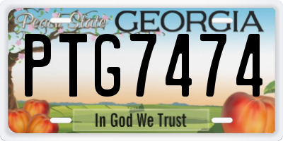GA license plate PTG7474