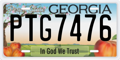 GA license plate PTG7476