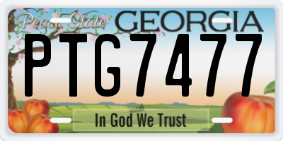 GA license plate PTG7477