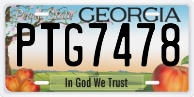 GA license plate PTG7478