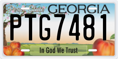 GA license plate PTG7481