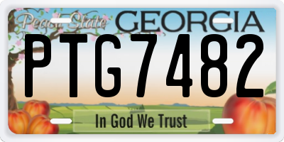 GA license plate PTG7482