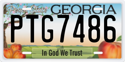 GA license plate PTG7486