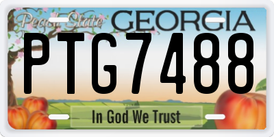 GA license plate PTG7488