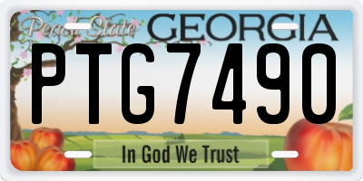 GA license plate PTG7490