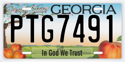 GA license plate PTG7491