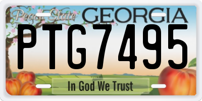 GA license plate PTG7495