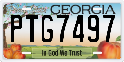 GA license plate PTG7497