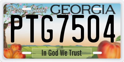 GA license plate PTG7504