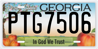 GA license plate PTG7506