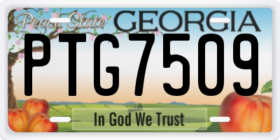 GA license plate PTG7509