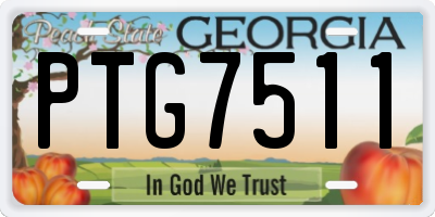 GA license plate PTG7511