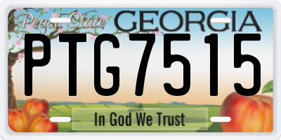 GA license plate PTG7515