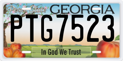 GA license plate PTG7523
