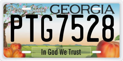 GA license plate PTG7528