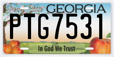 GA license plate PTG7531