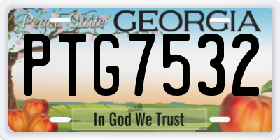 GA license plate PTG7532