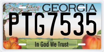 GA license plate PTG7535