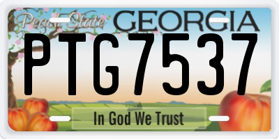 GA license plate PTG7537