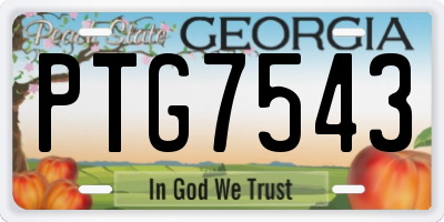GA license plate PTG7543