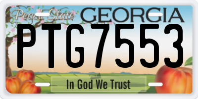 GA license plate PTG7553
