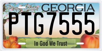 GA license plate PTG7555