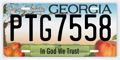 GA license plate PTG7558