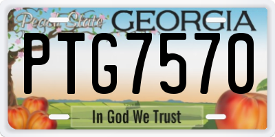 GA license plate PTG7570