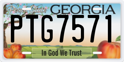 GA license plate PTG7571