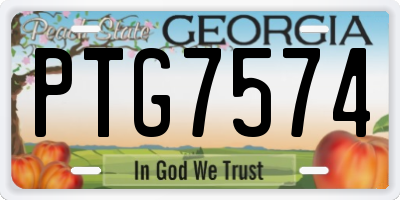 GA license plate PTG7574