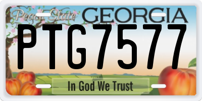 GA license plate PTG7577