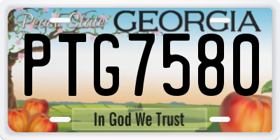 GA license plate PTG7580