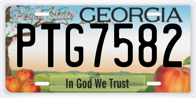 GA license plate PTG7582