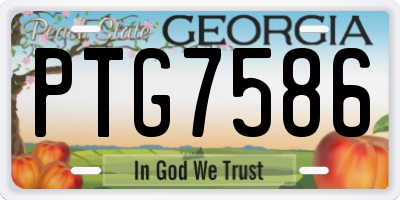 GA license plate PTG7586