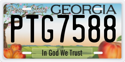 GA license plate PTG7588