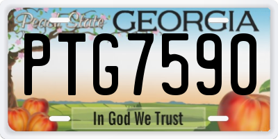 GA license plate PTG7590